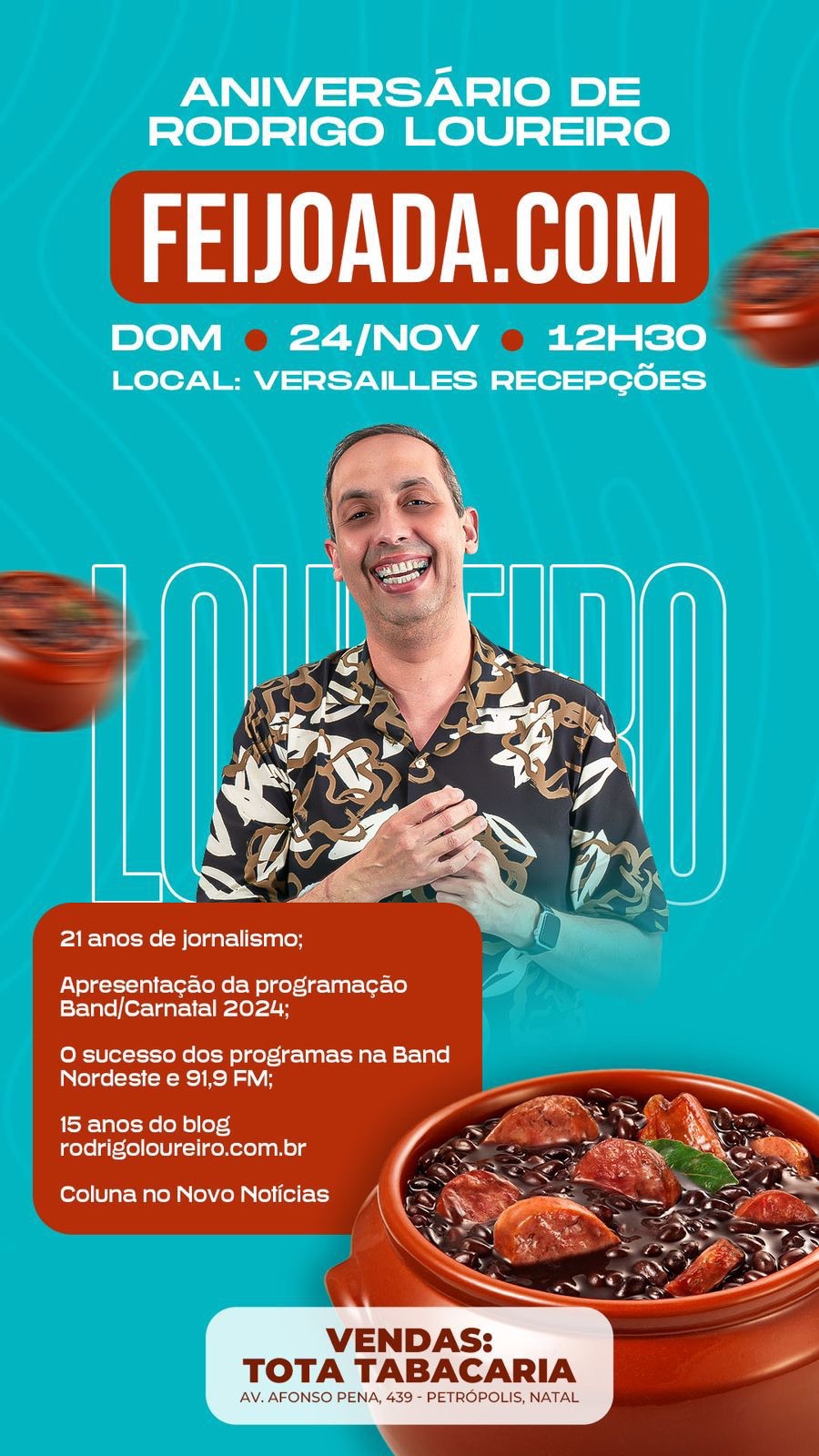 Rodrigo Loureiro Celebra Aniversário com Edição Especial da Feijoada.com