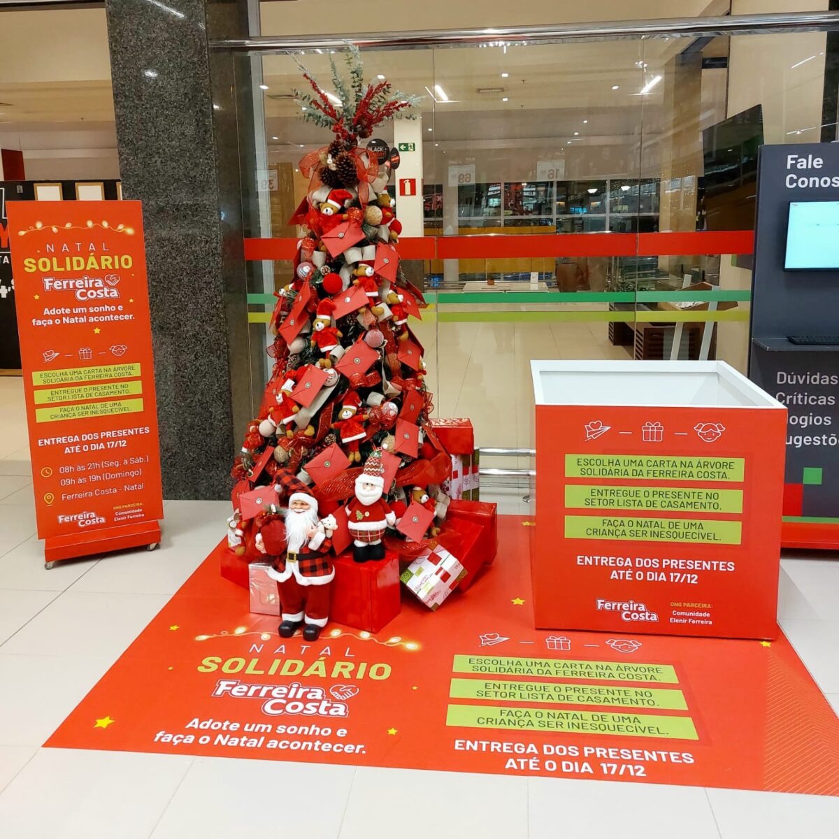 Campanha Natal Solidário acontece na Ferreira Costa até o dia 13 de Dezembro