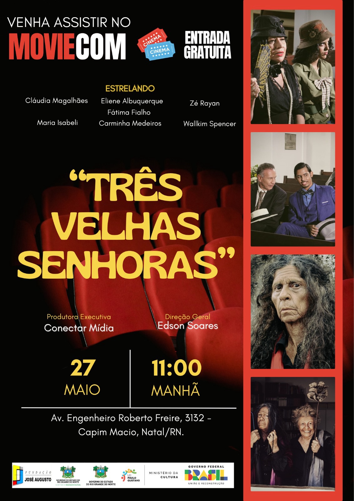 Filme “Três Velhas Senhoras” é Exibido com Entrada Gratuita no Moviecom