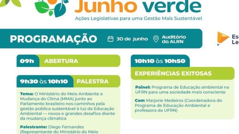 Assembleia Legislativa promove primeira edição do Junho Verde