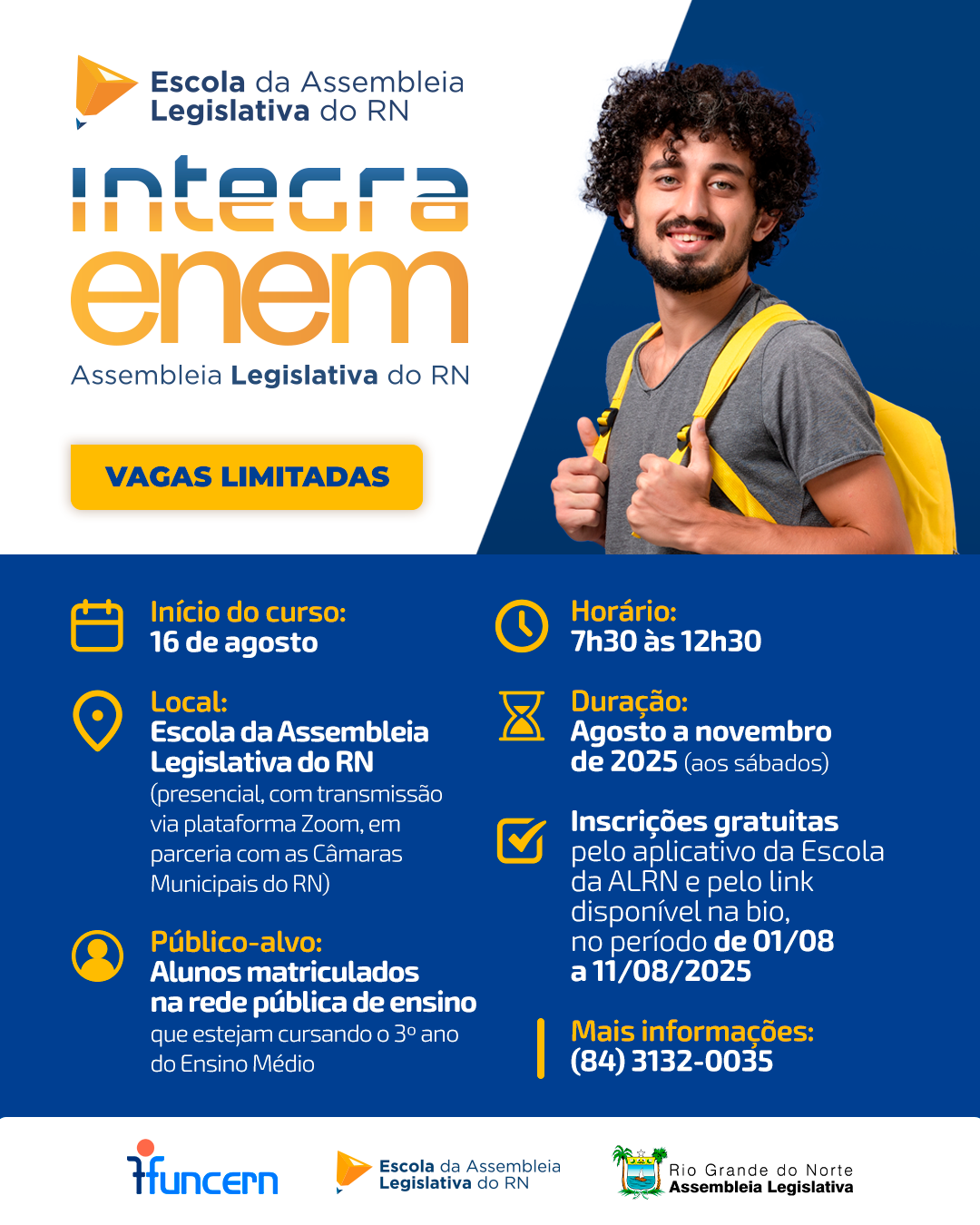 Oportunidade: Escola da Assembleia abre inscrições para curso preparatório do Enem