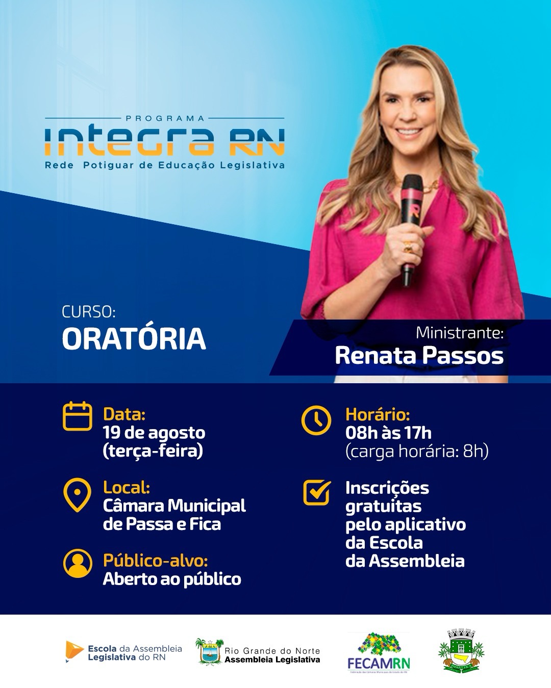 Escola da Assembleia promove curso de oratória para população de Passa e Fica
