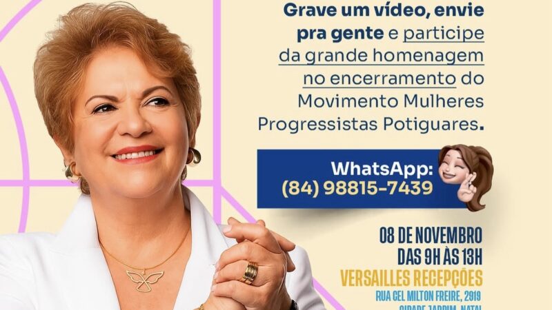 Shirley Targino encerra ciclo do Mulheres Progressistas com homenagem a Wilma de Faria