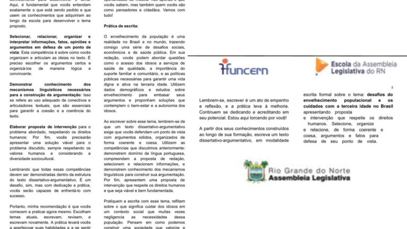 Integra Enem acerta tema da redação 2025 e reforça compromisso da ALRN com a educação