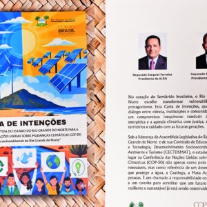 ALRN apresenta Carta de Intenções à COP-30 sobre clima e sustentabilidade