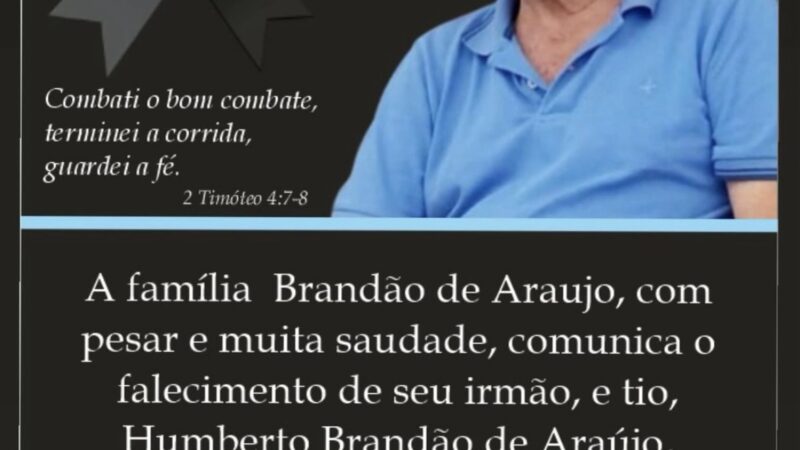 Morre no Rio de Janeiro o acariense Humberto Brandão, ex-presidente do BDRN