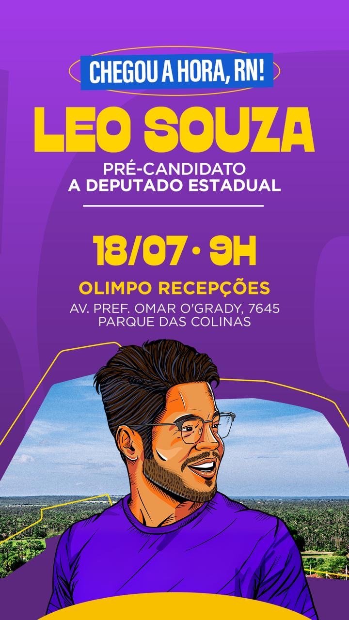 Vereador Léo Souza lança pré-candidatura a deputado estadual neste sábado em Natal