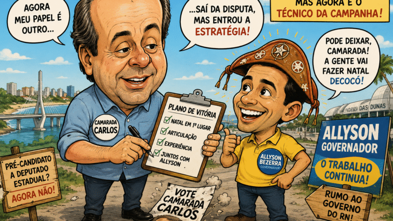 Carlos Eduardo troca candidatura por prancheta e vira técnico da campanha de Allyson
